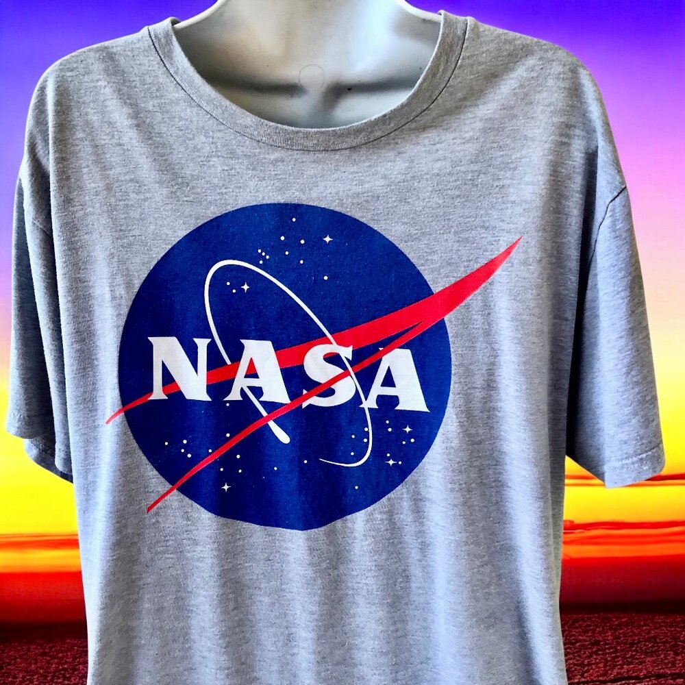 NASA Gray Graphic Logo T-Shirt Mens Large